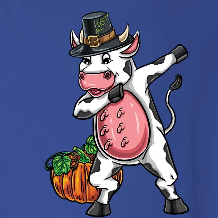 Dabbing Pilgrim Cow Thanksgiving Cute Gift Toddler Long Sleeve Shirt