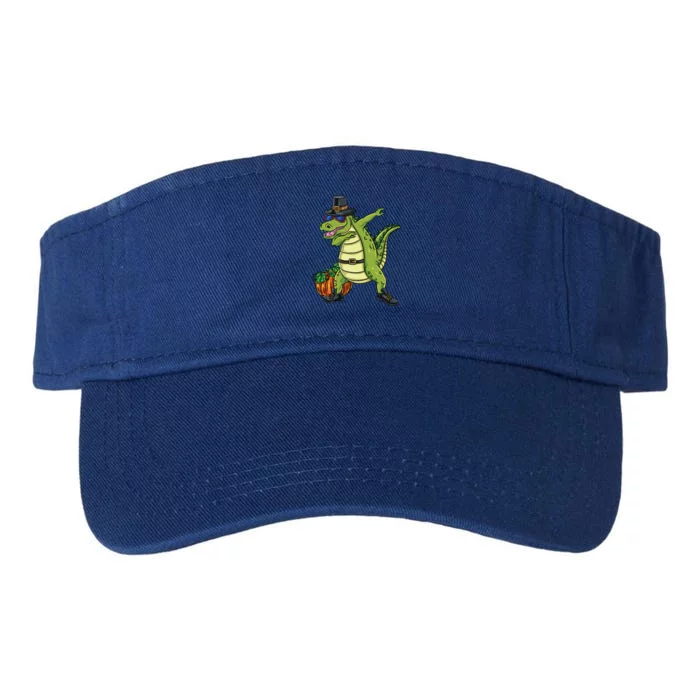 Dabbing Pilgrim Crocodile Thanksgiving Gift Valucap Bio-Washed Visor