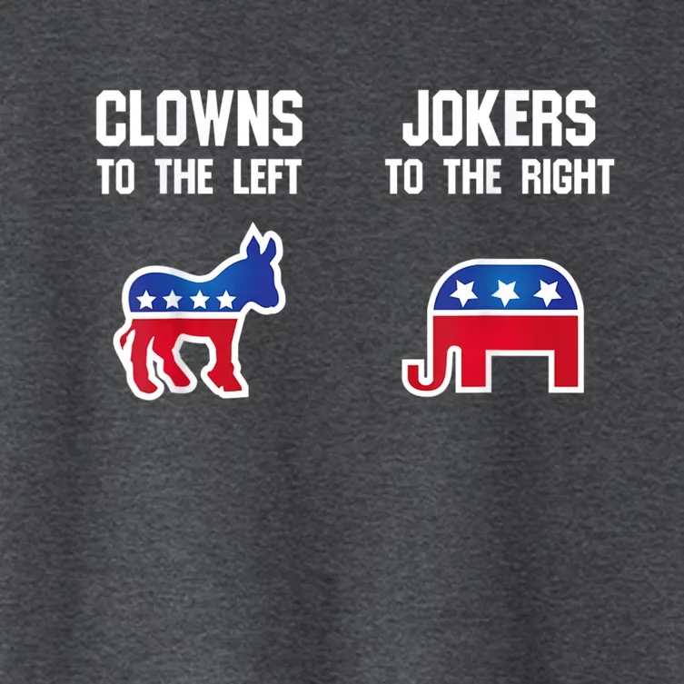 Donkey Pox Clowns To The Left Jokers To The Right Funny Elephant Women's Crop Top Tee