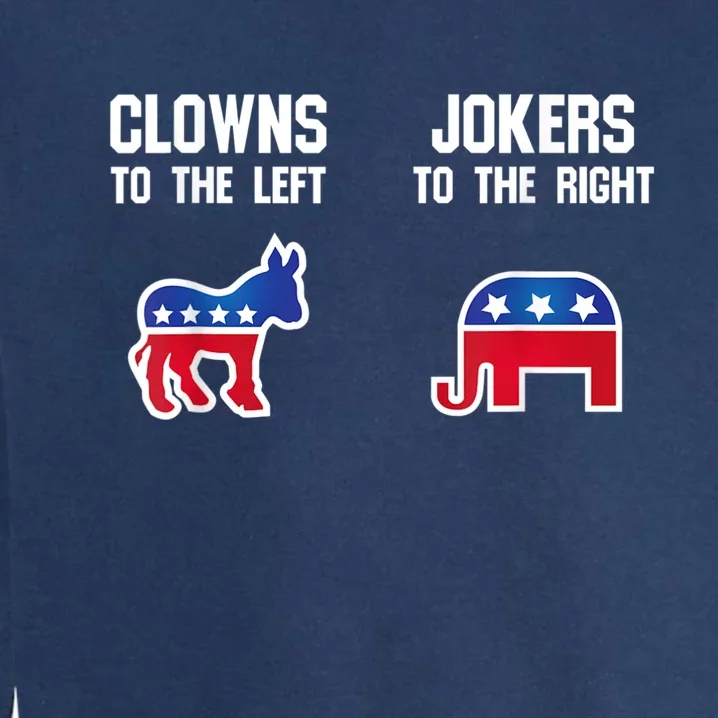 Donkey Pox Clowns To The Left Jokers To The Right Funny Elephant Garment-Dyed Sweatshirt