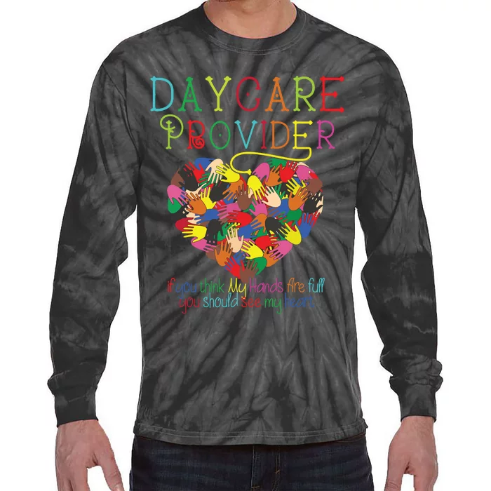 Daycare Provider Childcare Cute Heart Teacher Appreciation Tie-Dye Long Sleeve Shirt