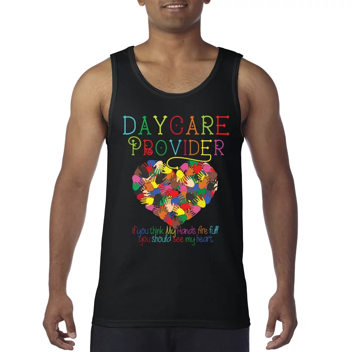 Daycare Provider Childcare Cute Heart Teacher Appreciation Tank Top