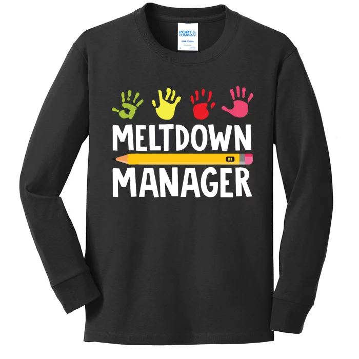 Daycare Provider Childcare Meltdown Manager Kids Long Sleeve Shirt