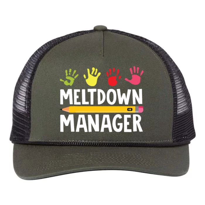 Daycare Provider Childcare Meltdown Manager Retro Rope Trucker Hat Cap