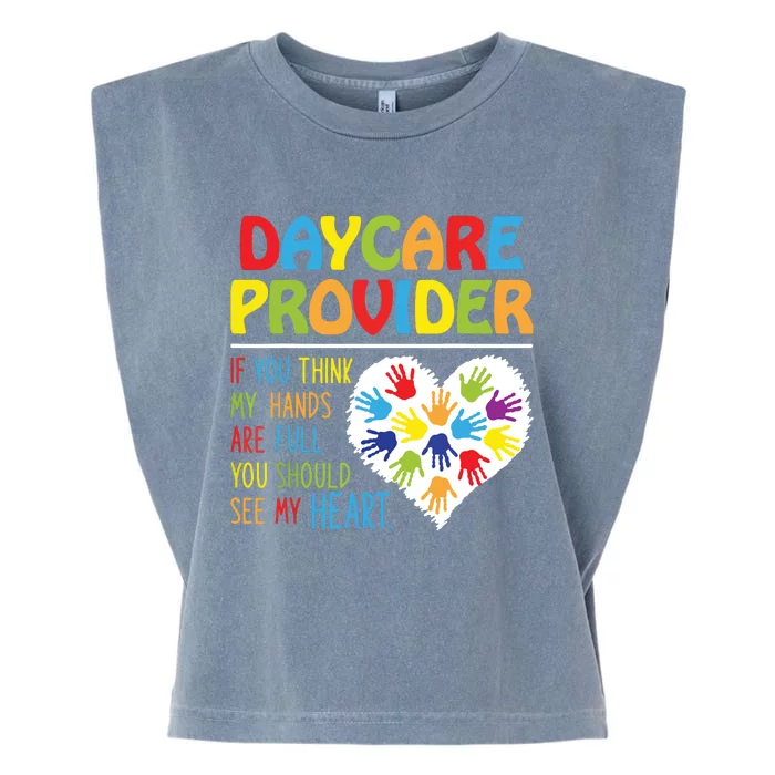 Daycare Provider Childcare Prek Teacher Appreciation Garment-Dyed Women's Muscle Tee