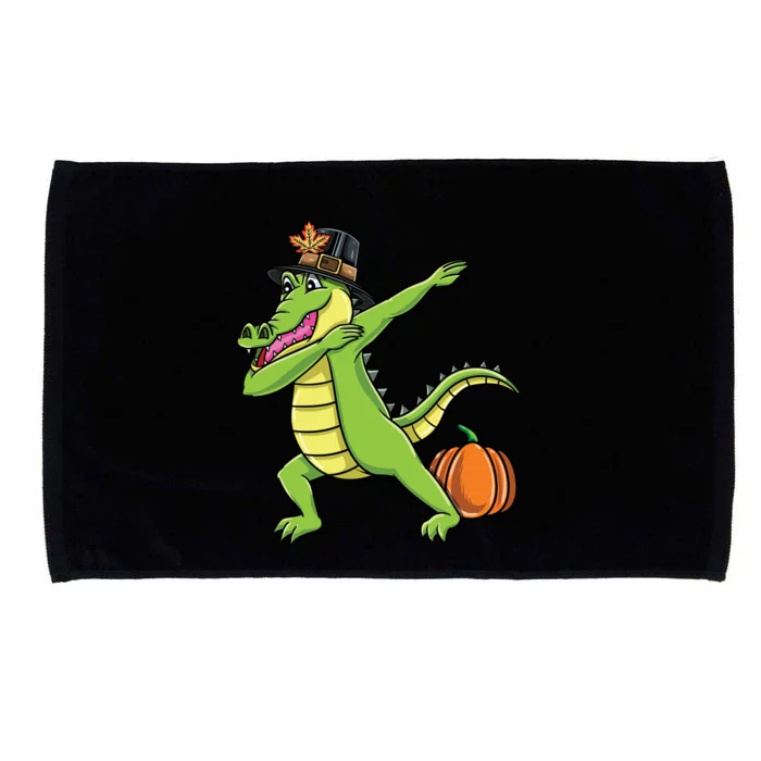 Dabbing Pilgrim Crocodile Thanksgiving Gift Microfiber Hand Towel