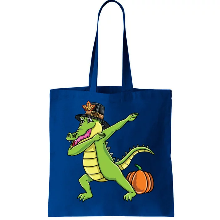 Dabbing Pilgrim Crocodile Thanksgiving Gift Tote Bag