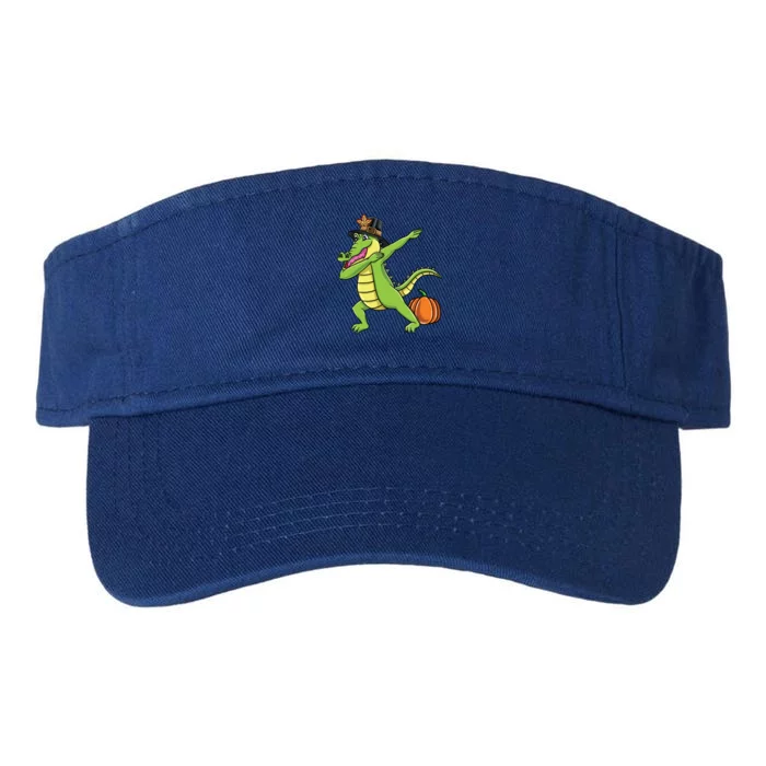 Dabbing Pilgrim Crocodile Thanksgiving Gift Valucap Bio-Washed Visor