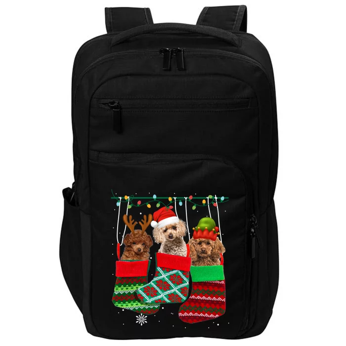 Dog Poodle Christmas Socks Funny Xmas Pajama Pet Puppy Gift Impact Tech Backpack