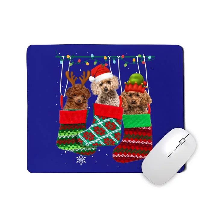 Dog Poodle Christmas Socks Funny Xmas Pajama Pet Puppy Gift Mousepad