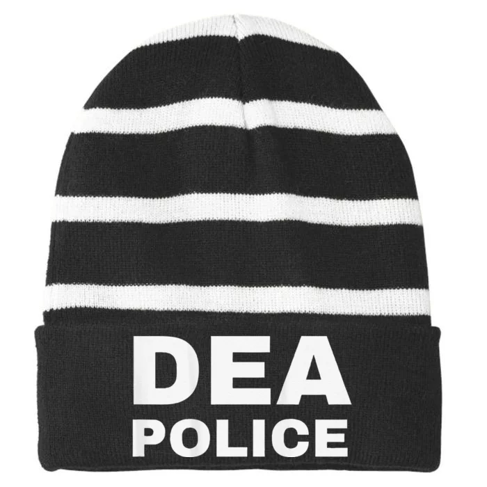 Dea Police Drug Enforcement Administration Striped Beanie with Solid Band