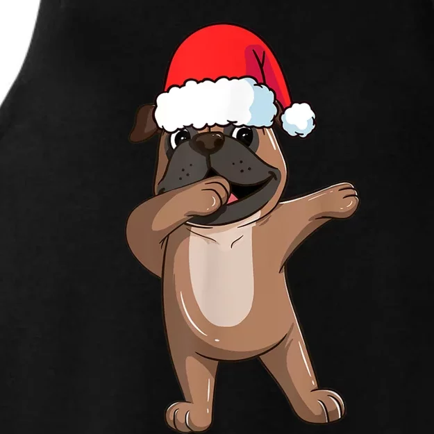 Dabbing Puggle Dog Hat Christmas Dab Dance Cute Dog Funny Gift Ladies Tri-Blend Wicking Tank