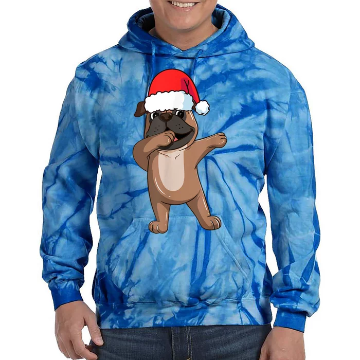 Dabbing Puggle Dog Hat Christmas Dab Dance Cute Dog Funny Gift Tie Dye Hoodie