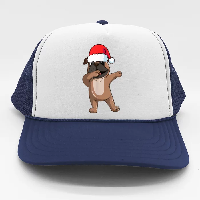 Dabbing Puggle Dog Hat Christmas Dab Dance Cute Dog Funny Gift Trucker Hat