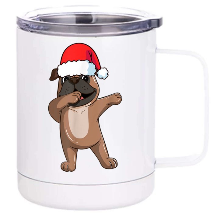 Dabbing Puggle Dog Hat Christmas Dab Dance Cute Dog Funny Gift Front & Back 12oz Stainless Steel Tumbler Cup