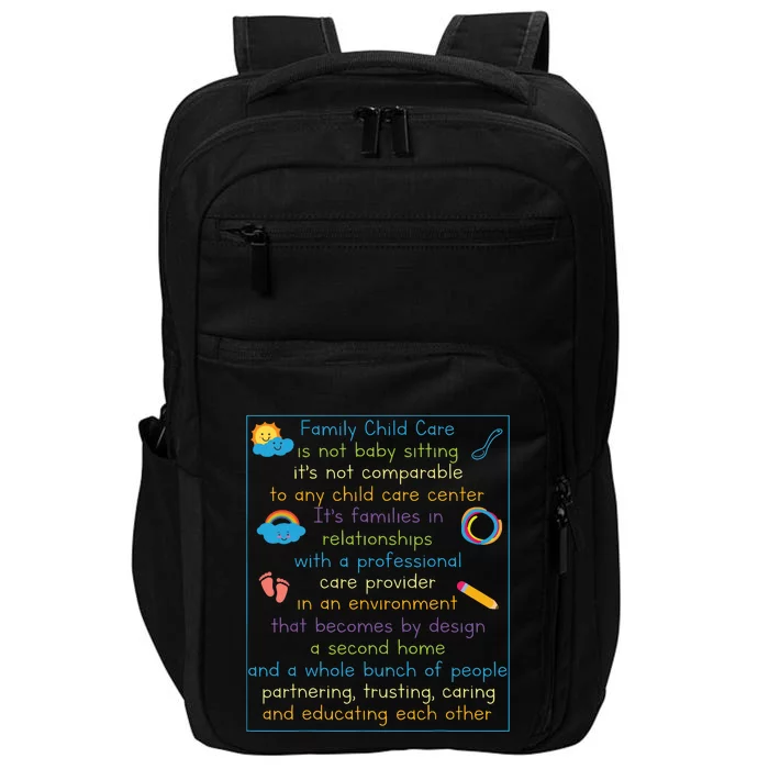 Daycare Provider Day Care Child Care Childcare Teacher Impact Tech Backpack