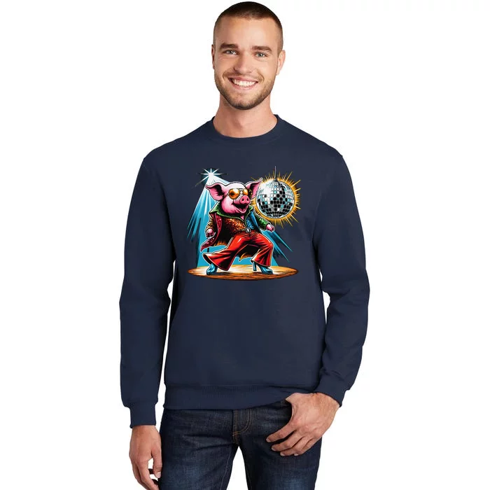 Dancer Pig Dancing Disco Tall Sweatshirt