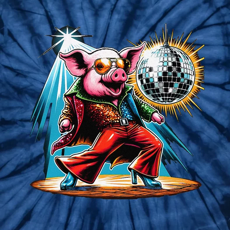 Dancer Pig Dancing Disco Tie-Dye T-Shirt