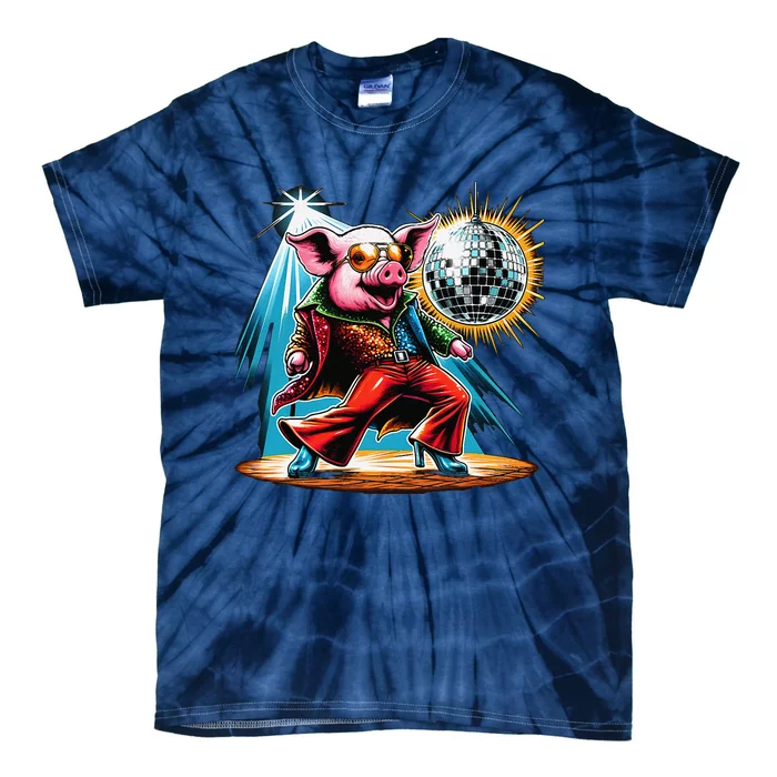 Dancer Pig Dancing Disco Tie-Dye T-Shirt