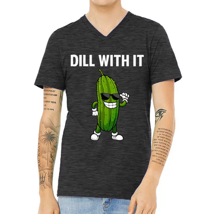 Dill Pickle Design For Cucumber Pickle Lover V-Neck T-Shirt