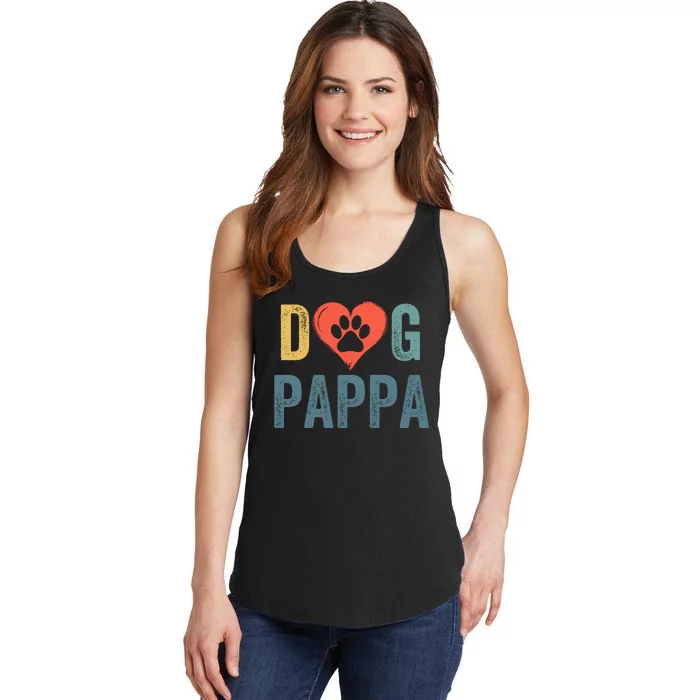 Dog Pappa Dog Parent Happy FatherS Day Dog Lover Dog Pappa Loving Pappa Ladies Essential Tank