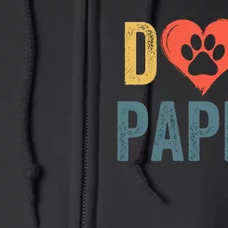 Dog Pappa Dog Parent Happy FatherS Day Dog Lover Dog Pappa Loving Pappa Full Zip Hoodie