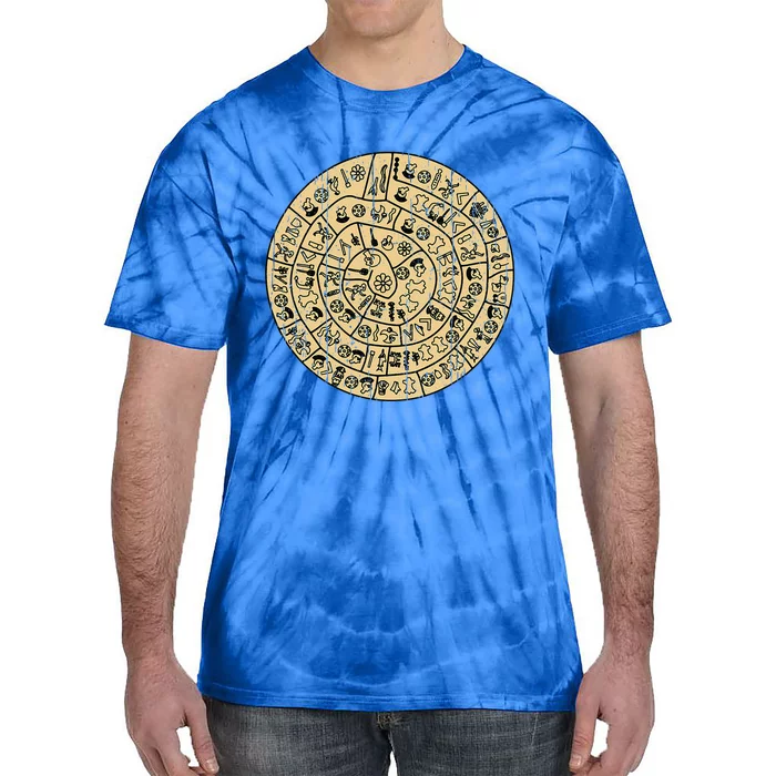 Distressed Phaistos Disk From Minoan Crete Tie-Dye T-Shirt