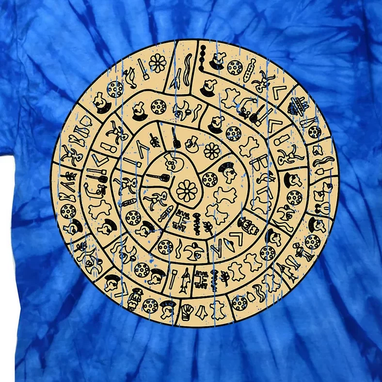 Distressed Phaistos Disk From Minoan Crete Tie-Dye T-Shirt