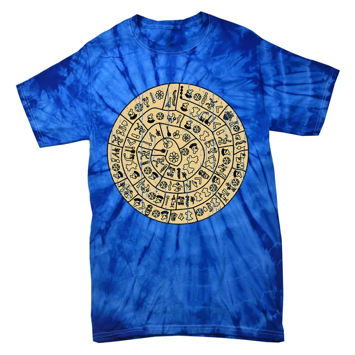 Distressed Phaistos Disk From Minoan Crete Tie-Dye T-Shirt