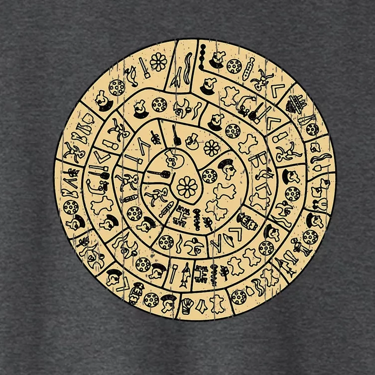 Distressed Phaistos Disk From Minoan Crete Women's Crop Top Tee