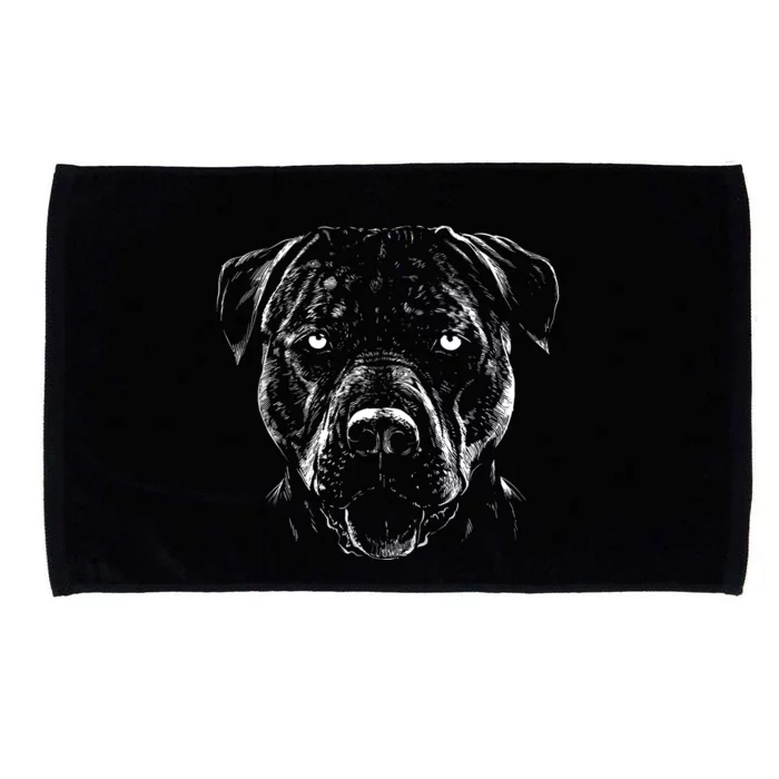 Detailed Pitbull Dog Microfiber Hand Towel