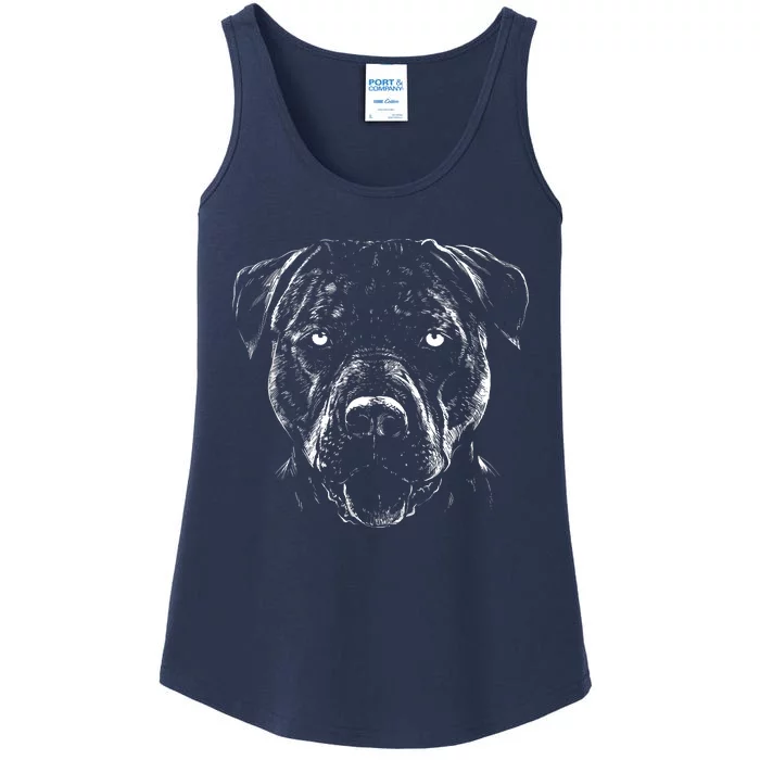 Detailed Pitbull Dog Ladies Essential Tank