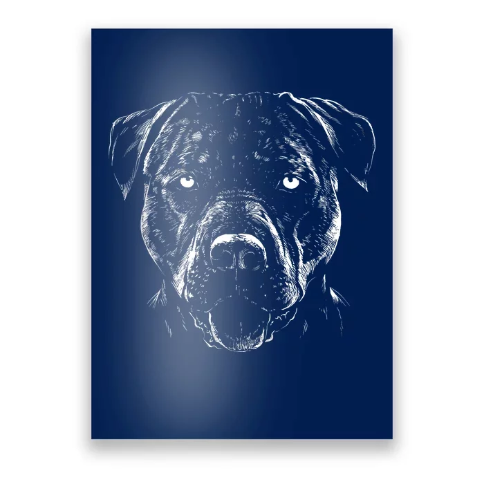 Detailed Pitbull Dog Poster