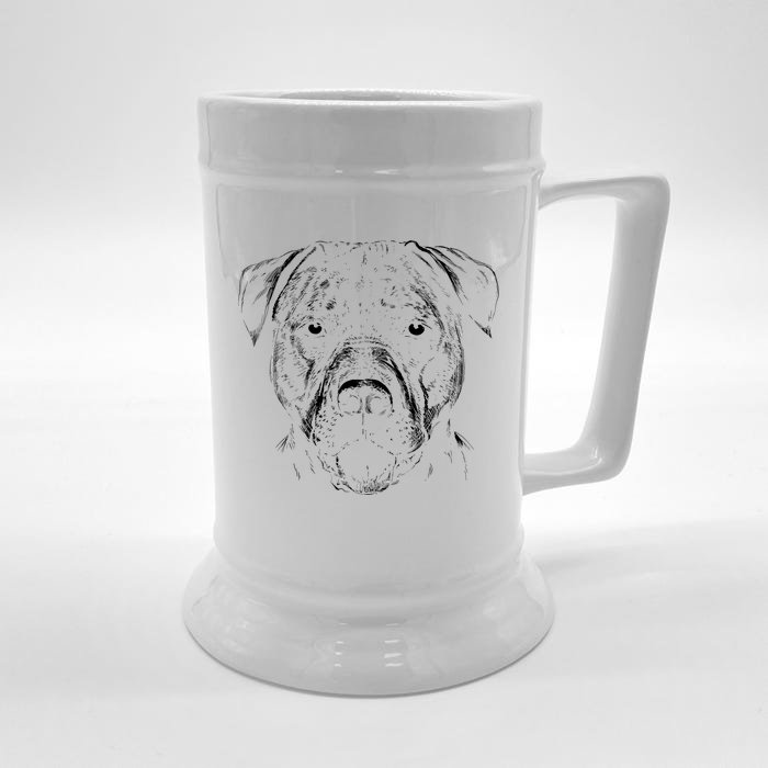 Detailed Pitbull Dog Front & Back Beer Stein