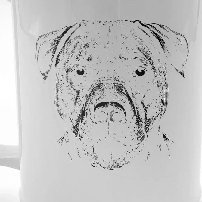 Detailed Pitbull Dog Front & Back Beer Stein