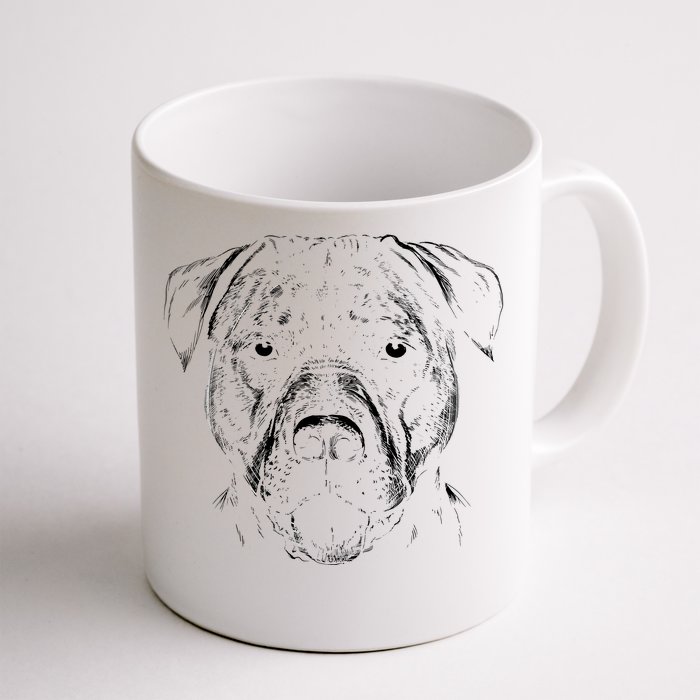 Detailed Pitbull Dog Front & Back Coffee Mug