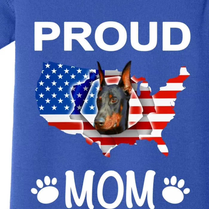 Dober Pinscher Dog Dober Proud Patriot Mom Cute Gift Baby Bodysuit