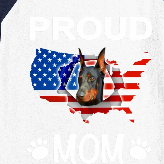 Dober Pinscher Dog Dober Proud Patriot Mom Cute Gift Baseball Sleeve Shirt