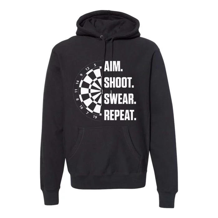 Darts Problems Dartboard Fun Hobby Dart Player Premium Hoodie