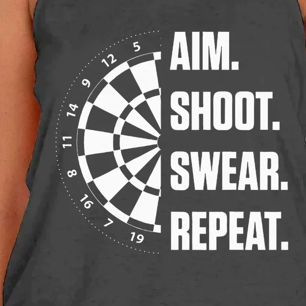 Darts Problems Dartboard Fun Hobby Dart Player Women's Knotted Racerback Tank