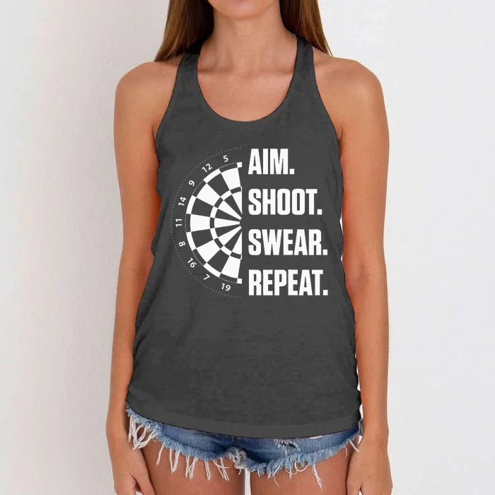 Darts Problems Dartboard Fun Hobby Dart Player Women's Knotted Racerback Tank