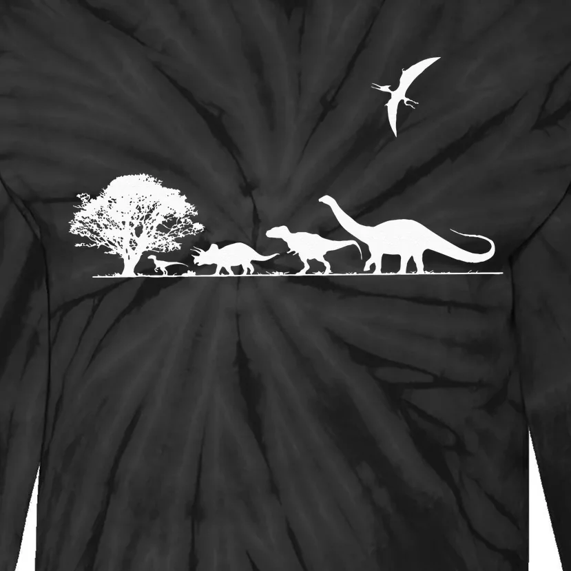 Dinosaurs Prehistoric Dinosaur Kids Or Adults Dino Tie-Dye Long Sleeve Shirt