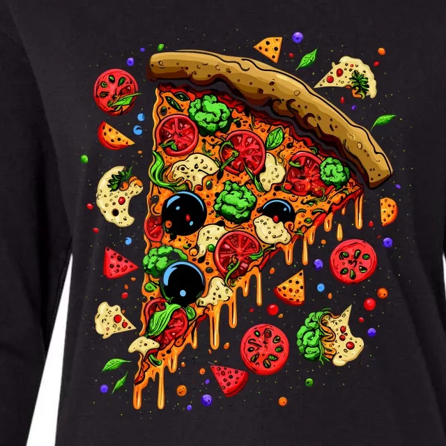 Delicious Pizza Womens Cotton Relaxed Long Sleeve T-Shirt