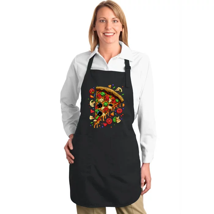 Delicious Pizza Full-Length Apron With Pocket