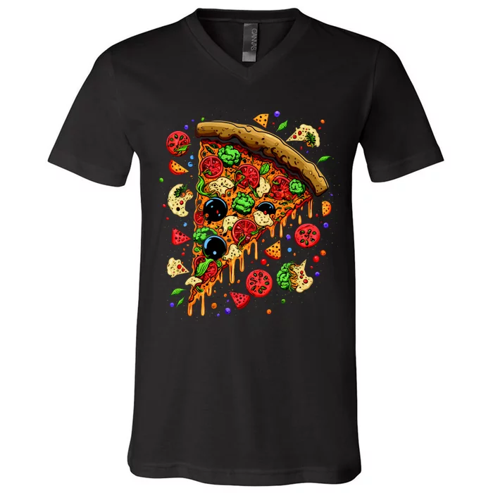 Delicious Pizza V-Neck T-Shirt