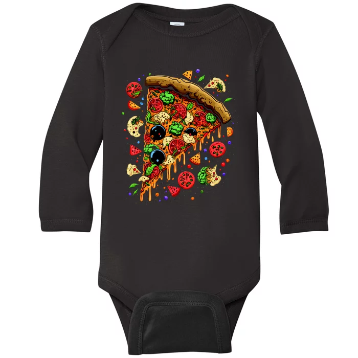 Delicious Pizza Baby Long Sleeve Bodysuit