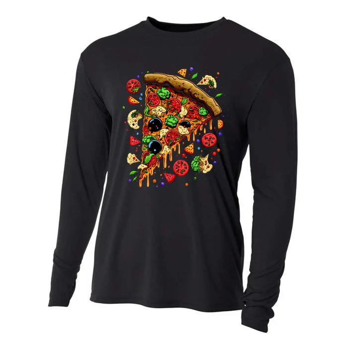 Delicious Pizza Cooling Performance Long Sleeve Crew