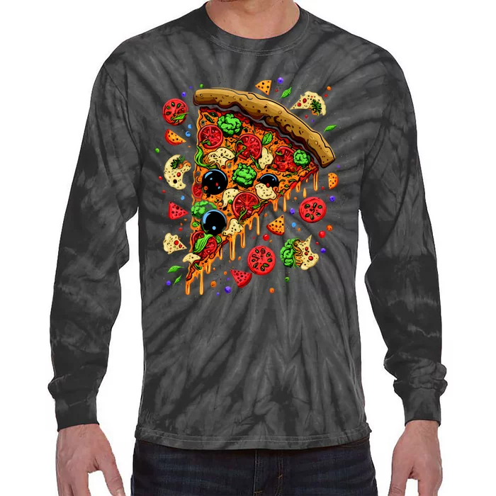 Delicious Pizza Tie-Dye Long Sleeve Shirt