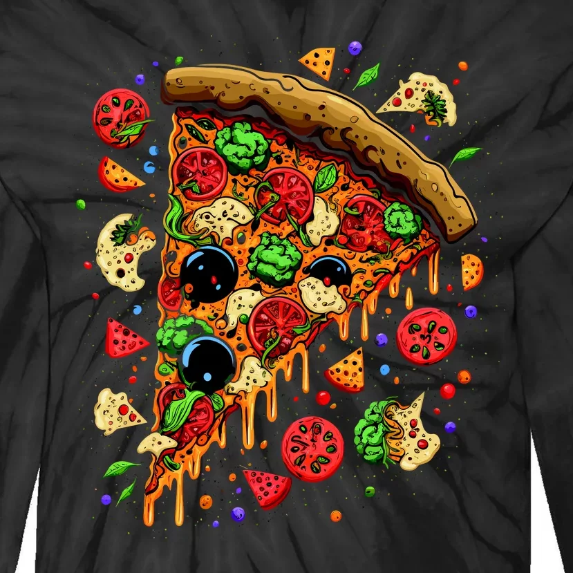 Delicious Pizza Tie-Dye Long Sleeve Shirt