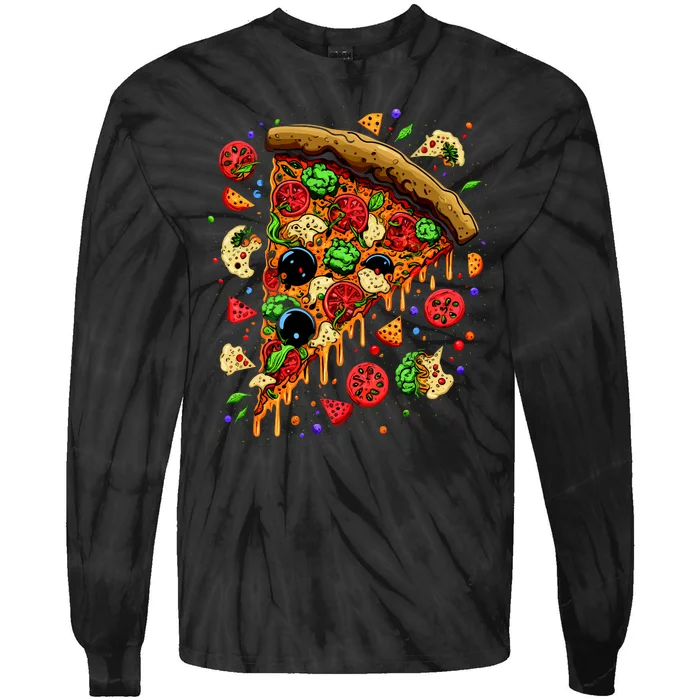 Delicious Pizza Tie-Dye Long Sleeve Shirt